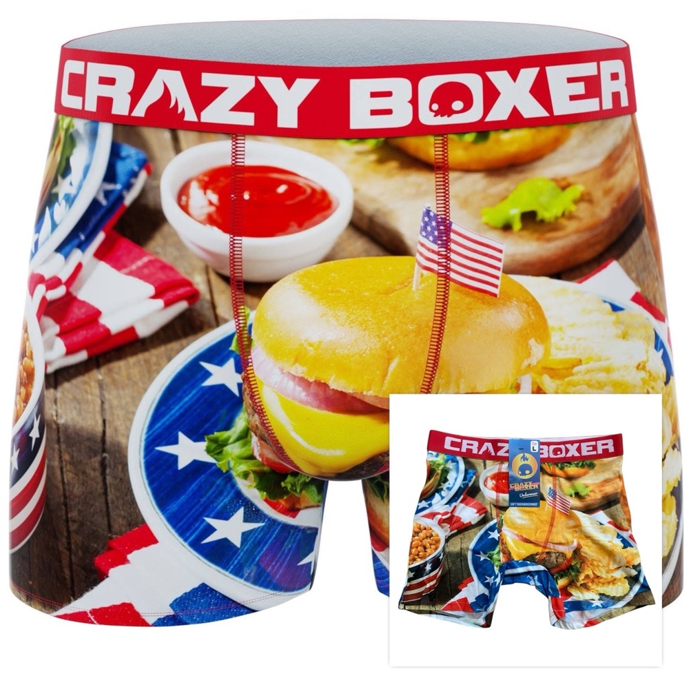NWT CRAZY BOXER Cheeseburger Cookout Boxer Briefs